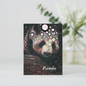 アートポップ・アートのジャイアントパンダピンク黄色はがき ポストカード (スタンド正面)