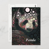アートポップ・アートのジャイアントパンダピンク黄色はがき ポストカード (正面/裏面)