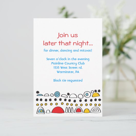 アートポップ・アートのスクライブリーバルミツワーパーティーカード 招待状 (スタンド正面)