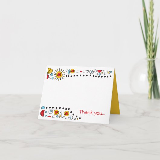 アートポップ・アートのスクライブリーバルミツワー折り畳みサンキューカード サンキューカード (正面)