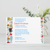 アートポップ・アートのスクライブリーバー(ユダヤ教の)バル・ミツバー招待状 招待状 (スタンド正面)