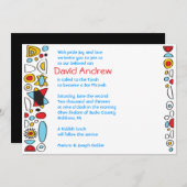 アートポップ・アートのスクライブリーバー(ユダヤ教の)バル・ミツバー招待状 招待状 (正面/裏面)