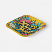 アートポップ・アートのスタイルハッピーニューイヤー ペーパープレート (傾斜あり)