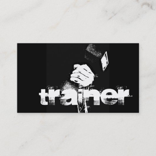 アートポップ・アートのスタイルパーソナルトレーナーブラックビジネスカード 名刺 (正面)