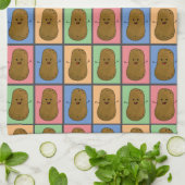 アートポップ・アートのスタイルポテト キッチンタオル (折り畳み)