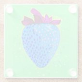 アートポップ・アートのストロベリーブルー ガラスコースター (裏面)