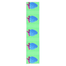 アートポップ・アートのストロベリーブルー ショートテーブルランナー