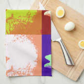 アートポップ・アートのスノー子猫 キッチンタオル (四つ折り)