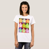 アートポップ・アートのスノー子猫 Tシャツ (正面フル)