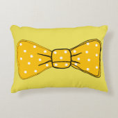 アートポップ・アートのスポッティイエローボウタイ アクセントクッション (正面)