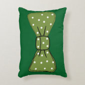 アートポップ・アートのスポッティグリーンボウタイ アクセントクッション (正面(垂直))