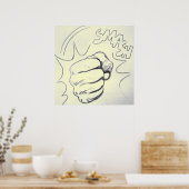 アートポップ・アートのスマッシュパンチ鉛筆スケッチポスター ポスター (キッチン)