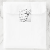 アートポップ・アートのスマッシュパンチ鉛筆スケッチ スクエアシール (バッグ)