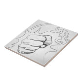 アートポップ・アートのスマッシュパンチ鉛筆スケッチ タイル (側面)