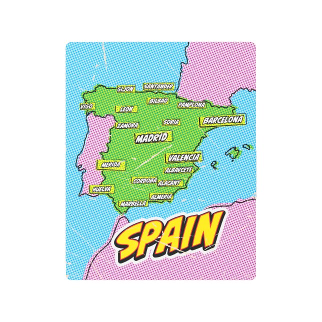 アートポップ・アートのス図解入りの、写真付きのペインの地図 メタルプリント (正面)