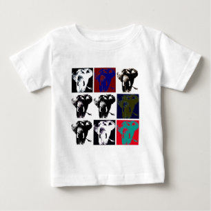 アートポップ・アートのゾウ ベビーTシャツ