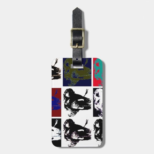 アートポップ・アートのゾウ ラゲッジタグ (正面縦)