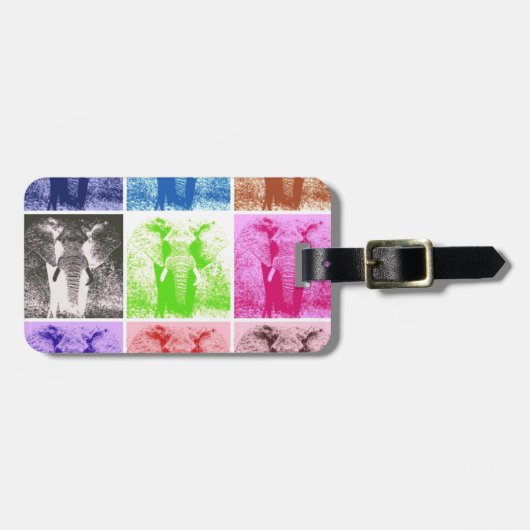 アートポップ・アートのゾウ ラゲッジタグ (正面横)