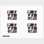 アートポップ・アートのゾウ 楕円形シール (シート)