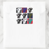 アートポップ・アートのゾウ 楕円形シール (バッグ)