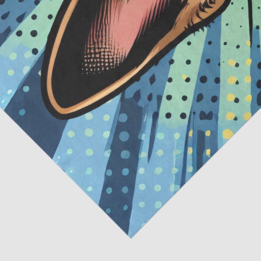 アートポップ・アートのドイツの羊飼い犬の漫画のデコップページ 薄葉紙 (詳細)