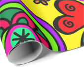 アートポップ・アートのハート包装紙 ラッピングペーパー (ロールコーナー)