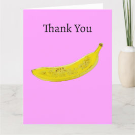 アートポップ・アートのバナナピンク背景 サンキューカード