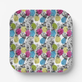 アートポップ・アートのパイナップルとパ葉ーム ペーパープレート (正面)