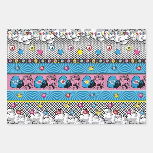 アートポップ・アートのパターン ラッピングペーパーシート (正面)