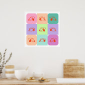 アートポップ・アートのパンダベアーミックス ポスター (キッチン)