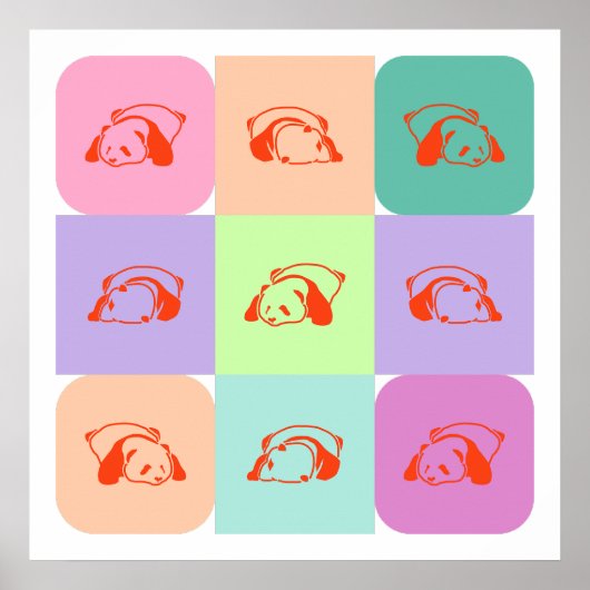 アートポップ・アートのパンダベアーミックス ポスター (正面)