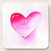 アートポップ・アートのピンクハートバレンタイン コースター (正面)