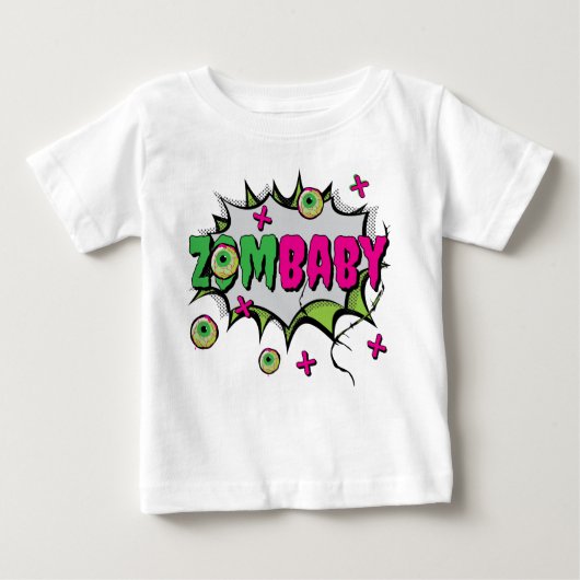 アートポップ・アートのファンキー怖い可愛い「ZomBaby」ゾンビプリン ベビーTシャツ (正面)