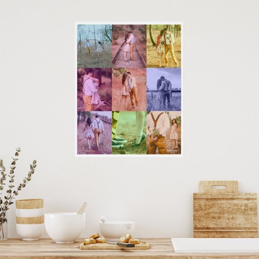 アートポップ・アートのフォトコラージュのポスターレトロフォトブロック ポスター (キッチン)