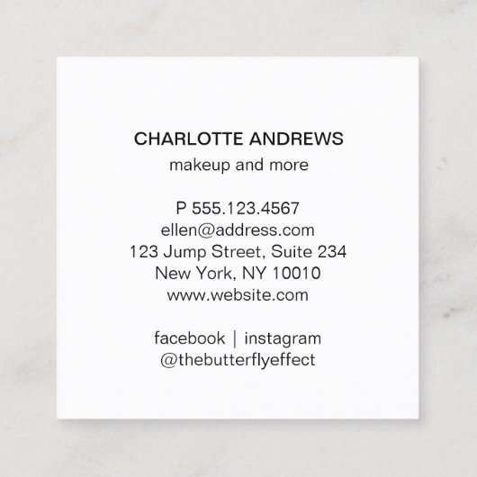 アートポップ・アートのフォトコラージュトレンディーモダン スクエア名刺 (裏面)