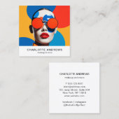 アートポップ・アートのフォトコラージュトレンディーモダン スクエア名刺 (正面/裏面)