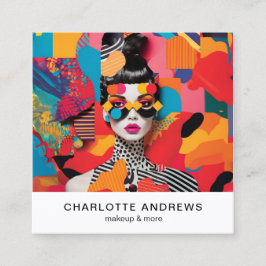 アートポップ・アートのフォトコラージュトレンディーモダン スクエア名刺