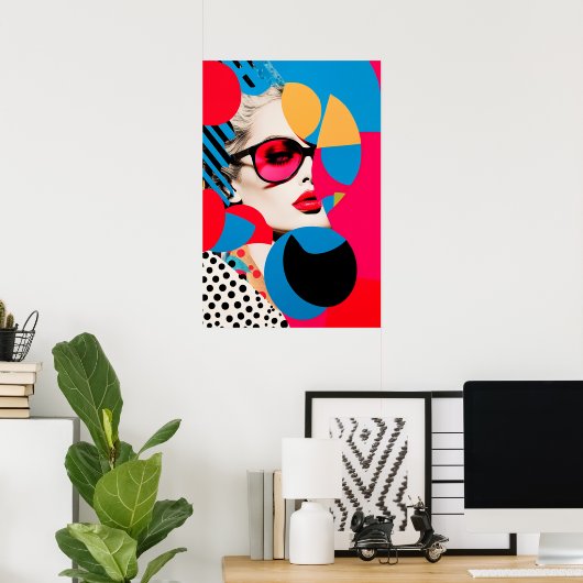 アートポップ・アートのフォトコラージュ ポスター (ホームオフィス)