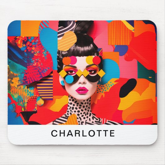 アートポップ・アートのフォトコラージュ マウスパッド (正面)