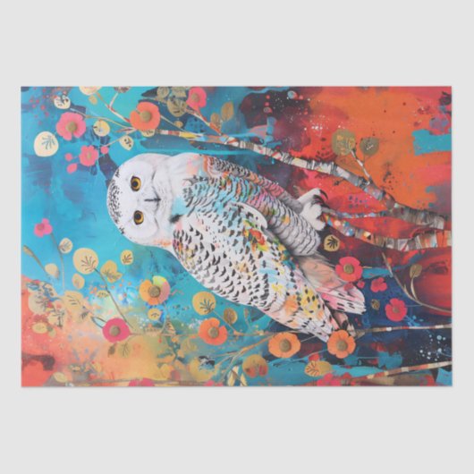 アートポップ・アートのフクロウの切り離 薄葉紙 (正面)