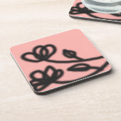 アートポップ・アートのフラワーコースター（ピンク） コースター (左側)