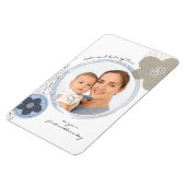 アートポップ・アートのフラワー編集可能大事な行事ブルーグレー写真 マグネット (左側)