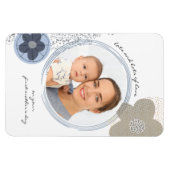 アートポップ・アートのフラワー編集可能大事な行事ブルーグレー写真 マグネット (横)