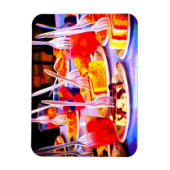 アートポップ・アートのフードケーキスナックフォークカラフル マグネット (縦)