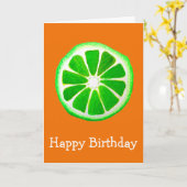 アートポップ・アートのブライトシトラスライムの誕生日 カード (黄色い花)