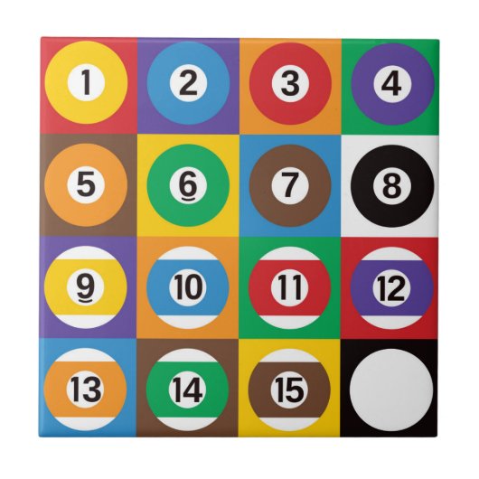 アートポップ・アートのプールボール タイル (正面)