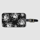 アートポップ・アートのホワイトの花 ラゲッジタグ (正面横)