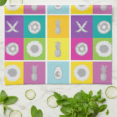 アートポップ・アートのボタニカル&フルーツパターキッチンタオル キッチンタオル (折り畳み)