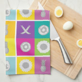 アートポップ・アートのボタニカル&フルーツパターキッチンタオル キッチンタオル (四つ折り)