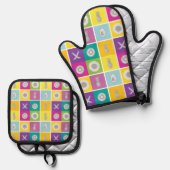 アートポップ・アートのボタニック&フルーツ 鍋つかみ&鍋敷きセット (正面/裏面)